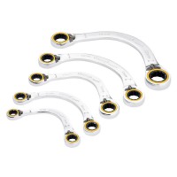 Draper Expert HI-TORQ Double Ring Reversible Ratchet Half Moon Spanner Set (5 Piece) - 03941