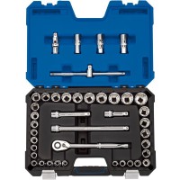 Draper Expert HI-TORQ Combined MM/AF Socket Set, 1/2\" Square Drive, Blue (41 Piece) - 16467