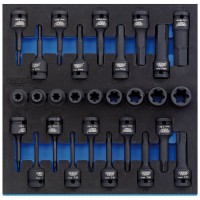 Draper Expert TX-STAR Torx Impact & Hex Socket Set in 1/2 Drawer EVA Insert Tray, 1/2\" (28 Piece) - 63490