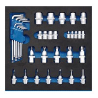 Draper Expert TX-STAR Torx Screwdriver Insert Bits and Keys in 1/2 Drawer EVA Insert Tray (35 Piece) - 63512