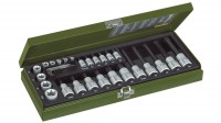 Proxxon Socket Set Torx - 29pc 1/2\" + 1/4\" Drive - 23103