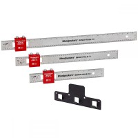 Woodpeckers Bench Rule Stainless Steel Set with Rack-It - Imperial + Metric - WBR-SS-SET-C-24